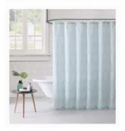 Freshee shower curtain with anti microbial Odor Protección -Aqua Parsley-