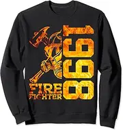 [X.Style] Fire Fighter 1998 25 Years Fire Brigade 25th Birthday Sweatshirt ds1154 Sweatshirt (S) Black