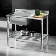 Cefito 100x60cm Stainless Steel Sink Bench Kitchen 304
