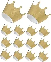 Luxshiny 36pcs Glitter Crown Cupcake Holders Elegant Paper Muffin Cups for Weddings Birthday Parties and Celebrations Princess Crown Cake Wrappers for Upscale Events