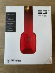 E.G. AUDIO Wireless Bluetooth Noise Cancelling Headphones Built in Mic RED NIB