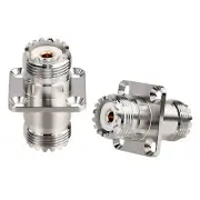 SO239 to SO239 Chassis Mount Connector 2-Pack SO239 UHF Female to Female 4 Ho...