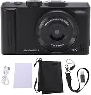4K Digital Camera, 48MP Autofocus Compact Portable Video Recorder Vlog Camera with 3 Inch 180° Flip Screen, 18X Zoom Flash Anti Shake, for Kids Boys Girls (Black)