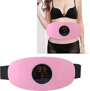 Massage Slimming Belt, Wireless Electric Fat Burning Machine, Electric Slimming Belt Rechargeable Improves Blood Circulation Abdominal Massager for Body (Pink)