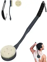 Back Brush Long Handle for Shower, 20.5” Back Bath Brush for Shower, Back Scrubber, Exfoliation and Improved Skin Health for Elderly with Limited Arm Movement, Disabled, Pregnant Women