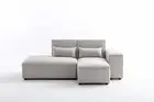 Foret 3 Seater Sofa Modular Corner Lounge Couch Fabric Left Chaise Ottoman Beige
