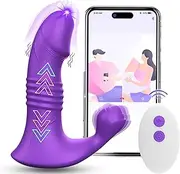 Thrusting Wearable G Spot Panty Vibrator Dildo Adult Sex Toys for Women, Men & Couples, Dual Motor App & Remote Control Long Distance Fun, Rose Clitoral Stimulation, Prostate Massager