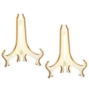 6" Acrylic Plate Stand Holder, 2 Pack Foldable Frame Holder White Gold