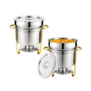 Restlrious Soup Chafer 11 QT Stainless Steel Round Soup Warmer, Large Marmite...