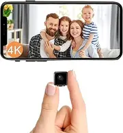 Mini Camera, Wireless Camera 4K WiFi Micro Portable Nanny with Motion Detection, Cloud Storage and SD, Night Vision, Tiny Smart HD Security Cameras for Home