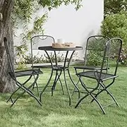 Folding Garden Chairs 4 Pcs - Metal Mesh Patio Furniture for Outdoor Deck, Lounge and Garden, Stackable Anthracite Chair Set