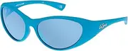 [Le Specs.] Le Specs Uni-Sex Dotcom Matte Cyan Wrap Sunglasses