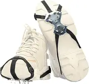 [Generic] Ice Cleats for Shoes | Spikes Studs Crampons Traction Cleats - Non-Slip 11 Steel Spikes, Boots Cleats Stretch Footwear, Snow Cleats for Hiking Climbing Walking