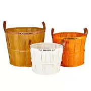 Harvest & Thanksgiving Decorations Set of 3 Assorted Sizes Nested Bushel Basket