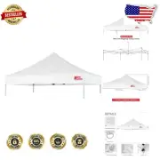 Durable 10x10 Canopy Replacement Top - White Polyester with Easy Install Rings
