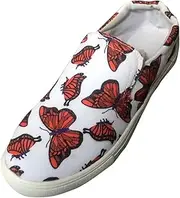 [Generic] Women Fashion New Trend with Butterfly Print Ladies Hot Casual Low Top Canvas Shoes for Women Casual Shoes for Girls Size 13