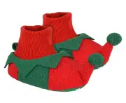 Baby Plush Christmas Slippers for Winter | Novelty Soft Sole Warm Elf & Reindeer Slippers for Baby Boys & Girls - Elf