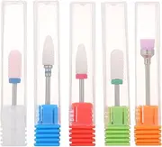 Labymos Set of 5pcs Ceramic Nail Drill Bits Set Pedi & Mani Drill Bits Kit Replacement Drill Bits for Electric Nail Drill Dead Skin Removal