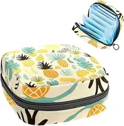 Period Bag,Sanitary Napkin Storage Bag,Fruit Pattern Pineapple Leaves,Tampon Bag for Purse