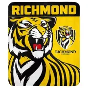 AFL Polar Fleece Blanket - Richmond Tigers - 150x130cm - Throw Rug