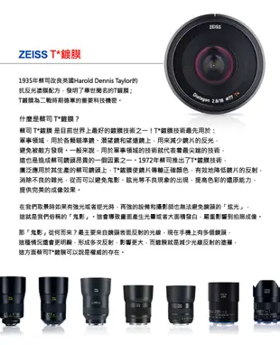 《WL數碼達人》蔡司 Zeiss C Sonnar T* 1.5/50 ZM 鏡頭 公司貨 送蔡司原廠保護鏡