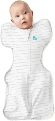 Swaddle Up Original – Small 3.5-6Kg, 1.0 TOG, Arms Up, Twin Zipper, White