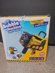 Bubble Machine Solution Automatic 80 Holes Engineering Car - yellow & black