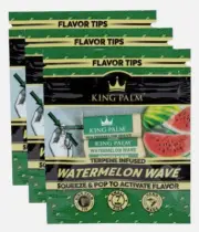 3 X King Palm Watermelon Wave Flavoured Filter Tips Smoking Tobacco - 6 Tips Tot