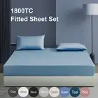 1800TC Ultra Soft Fitted Bed Sheet Set Pillowcases Single/Double/Queen/King