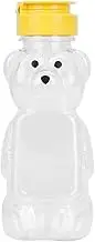 8 Oz Plastic Bear Honey Bottle Jars, Empty Honey Squeeze Dispenser Bottle with Flip-top Lid for Storing and Dispensing, Yellow Flap Caps