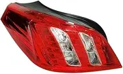 Szwaldaper Rear Brake Lights Car Tail Light Rear Bumper Turn Signal Fog Lamp, for Peugeot, 508 2011-2014 Taillight Assembly Car Parts Rear Tail Light Car Brake Light(Black Left)