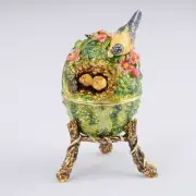 Design Toscano Bird Nest Egg Crystal and Pearl on Top