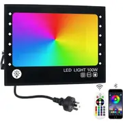 100W RGB LED Flood Light for Outdoor Use - Bluetooth Control
