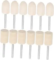 JECOMPRIS 12mm Wool Polishing Drill Bit Set 24pcs Felt Polishing Wheel for Watch Jewelry 1/8 Inch Handle Watch Kit