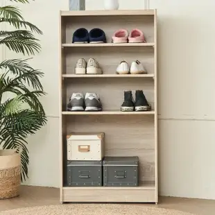 【H&D 東稻家居】索羅門橡木色開放鞋櫃-DIY自行組裝(四層櫃 櫃子 鞋櫃 櫃)