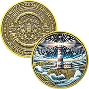 Lighthouse Challenge Coin - Motivational & Inspirational Gift, 1.57-inch Metal Coin with Symbolic Design of Light and Hope
