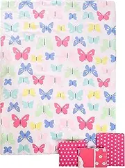 Carter's 4-Piece Toddler Set, Pink/White Butterflies, 52" x 28"