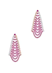 Rosantica Patchwork Crystal-embellished Drop Earrings - Pink ONE SIZE
