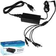 HQRP 4 Port AC Adapter Power Supply for CCTV Cameras 12V 5A + Splitter Pigtails