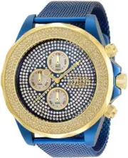 Invicta 35644 Men's 47mm Sea Wizard Ice Chronograph Crystal Paved Blue SS Watch