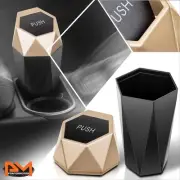 Portable Vehicle-Mounted Dustbin Auto Garbage Trash Can with Removable Lid Gold