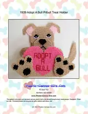 Adopt a Bull Pitbull Treat Holder- Plastic Canvas Pattern or Kit
