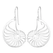 Laser Cut Silver Spiral Earrings