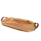 Serving Tray Olive Wood Chopping Board with Handle As Leather Strap Board Wood