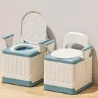 Portable Toilet Odor Proof Foldable Bedside Commode Chair With Armrests For GOF
