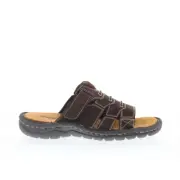 Propet Jace MSO001LCF Mens Brown Extra Extra Wide 6E Slides Sandals Shoes 8.5