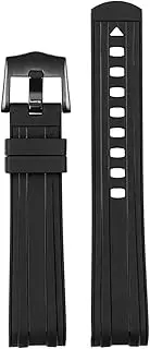 [BANDKIT] 20mm 22mm Rubber Watchband For Omega SEAMASTER 003 007 PLANET OCEAN AT150 Pin Buckle Silicone Strap Watch Band Bracelet