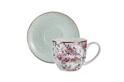 Ashdene 280ml Chinoiserie Floral Tea Coffee Drinking Cup w Saucer Plate Set WHT