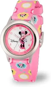 [Disney] Minnie Mouse Kids' Stainless Steel Time Teacher Analog Quartz Watch