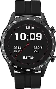 Sekonda Mens 45mm Smart Watch with Heart Rate and Sleep Monitor, Daily Activity, Sports, Music, Weather & Message Functions, with Rubber Strap., Black, Casual